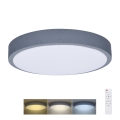 LED Stmievateľné stropné svietidlo GREY LED/60W/230V 3000-6500K šedá pr. 49 cm + diaľkové ovládanie