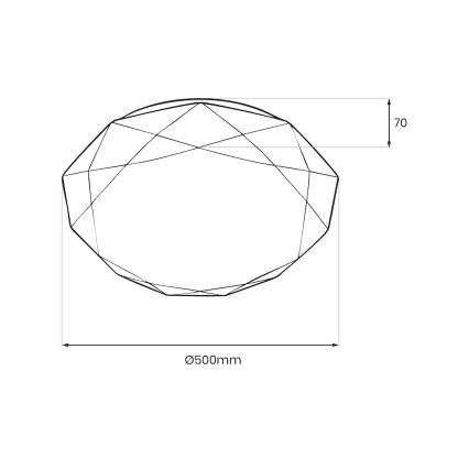 LED Stmievateľné stropné svietidlo HEX LED/72W/230V 3000-6000K pr. 50 cm biela + diaľkové ovládanie