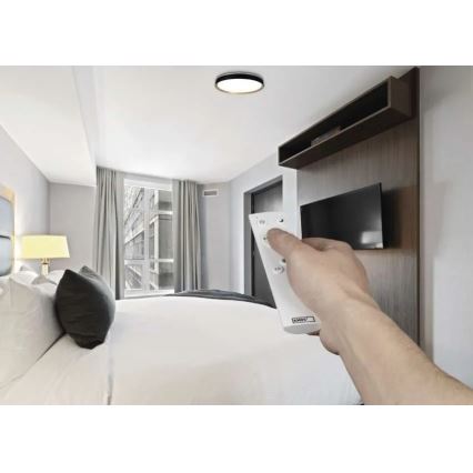 LED stmievateľné stropné svietidlo ILVI LED/30W/230V 2700-6500K pr. 40 cm čierna/béžová + diaľkové ovládanie