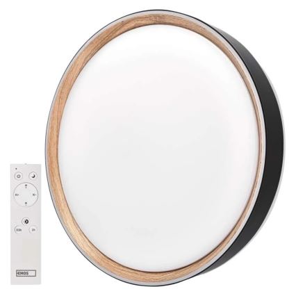 LED stmievateľné stropné svietidlo ILVI LED/30W/230V 2700-6500K pr. 40 cm čierna/béžová + diaľkové ovládanie