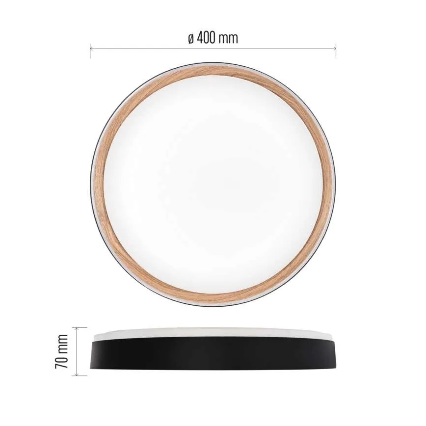 LED stmievateľné stropné svietidlo ILVI LED/30W/230V 2700-6500K pr. 40 cm čierna/béžová + diaľkové ovládanie