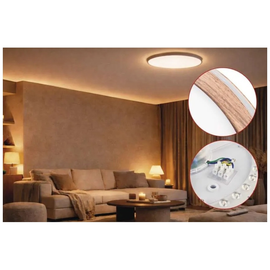 LED Stmievateľné stropné svietidlo ILVI LED/30W/230V 2700-6500K pr. 40 cm béžová + diaľkové ovládanie