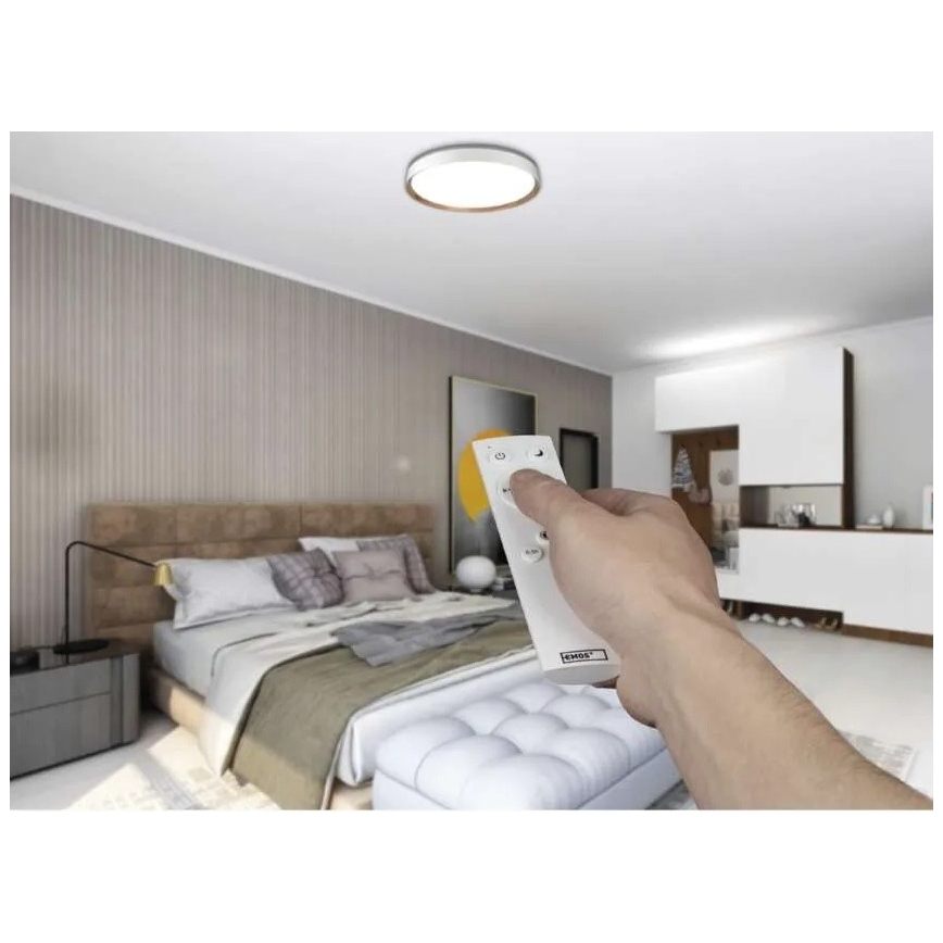 LED stmievateľné stropné svietidlo ILVI LED/45W/230V 2700-6500K priem. 50 cm biela/béžová + diaľkové ovládanie