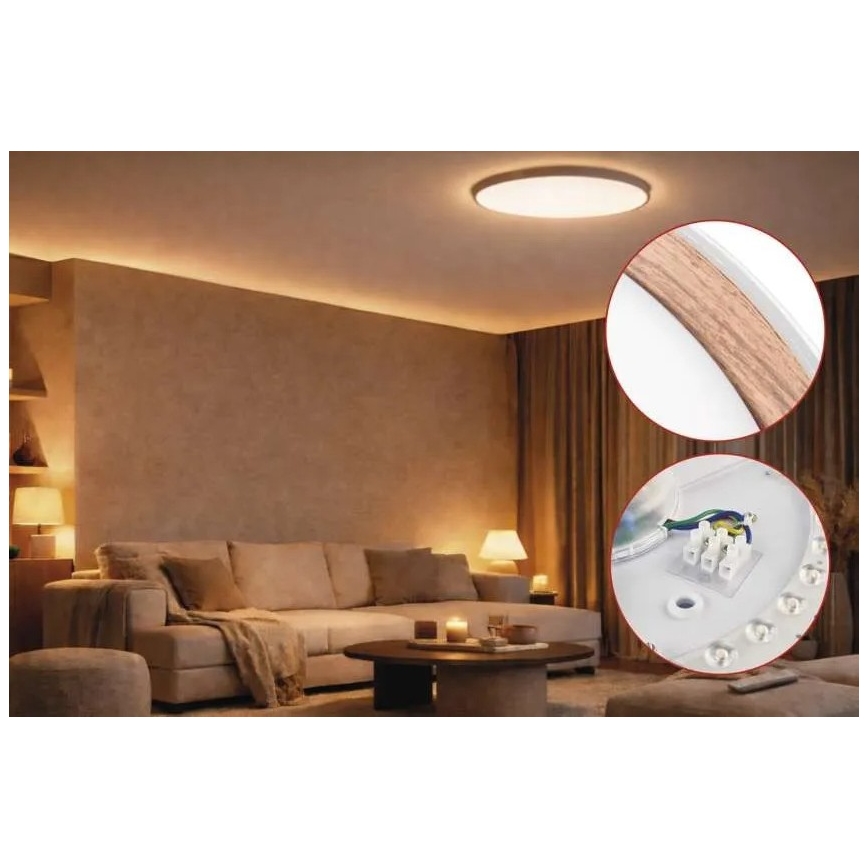 LED stmievateľné stropné svietidlo ILVI LED/45W/230V 2700-6500K priem. 50 cm biela/béžová + diaľkové ovládanie