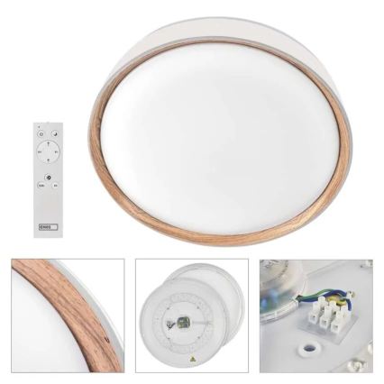 LED stmievateľné stropné svietidlo ILVI LED/45W/230V 2700-6500K priem. 50 cm biela/béžová + diaľkové ovládanie