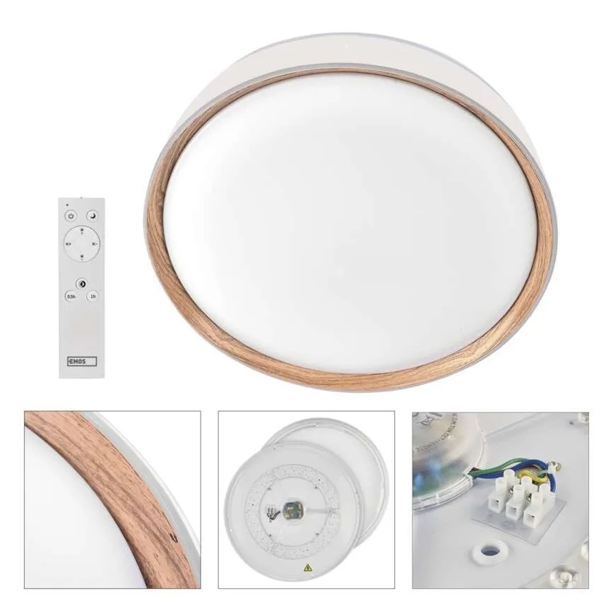 LED stmievateľné stropné svietidlo ILVI LED/45W/230V 2700-6500K priem. 50 cm biela/béžová + diaľkové ovládanie
