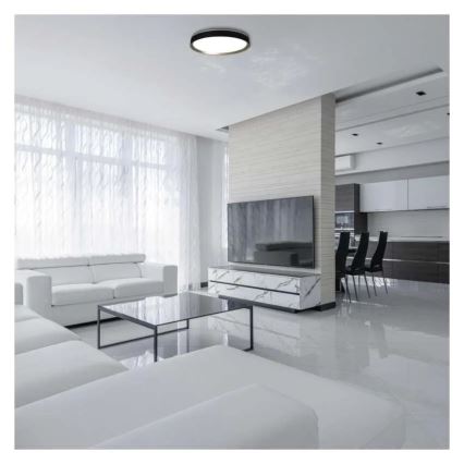 LED Stmievateľné stropné svietidlo ILVI LED/45W/230V 2700-6500K pr. 50 cm čierna/mosadz + diaľkové ovládanie
