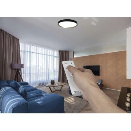 LED Stmievateľné stropné svietidlo ILVI LED/45W/230V 2700-6500K pr. 50 cm čierna/mosadz + diaľkové ovládanie