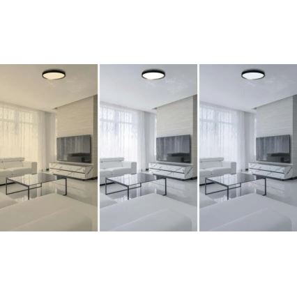 LED Stmievateľné stropné svietidlo ILVI LED/45W/230V 2700-6500K pr. 50 cm čierna/mosadz + diaľkové ovládanie