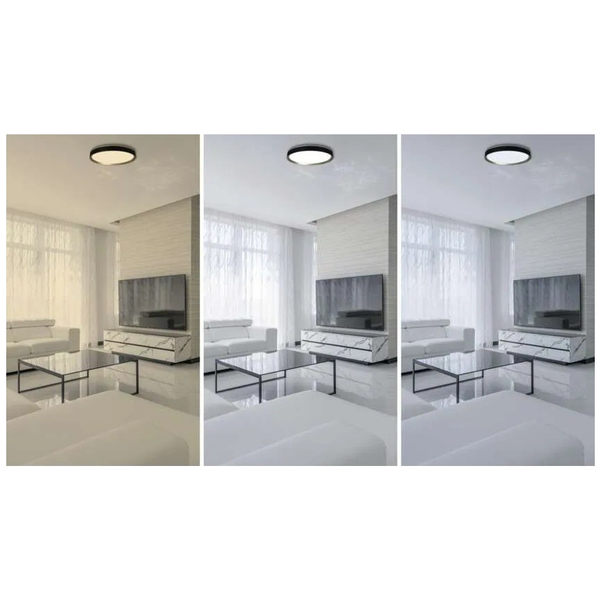 LED Stmievateľné stropné svietidlo ILVI LED/45W/230V 2700-6500K pr. 50 cm čierna/mosadz + diaľkové ovládanie