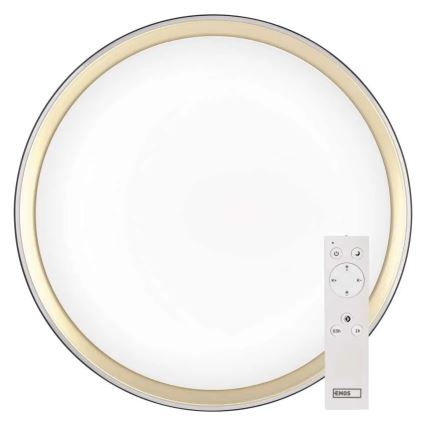 LED Stmievateľné stropné svietidlo ILVI LED/45W/230V 2700-6500K pr. 50 cm čierna/mosadz + diaľkové ovládanie