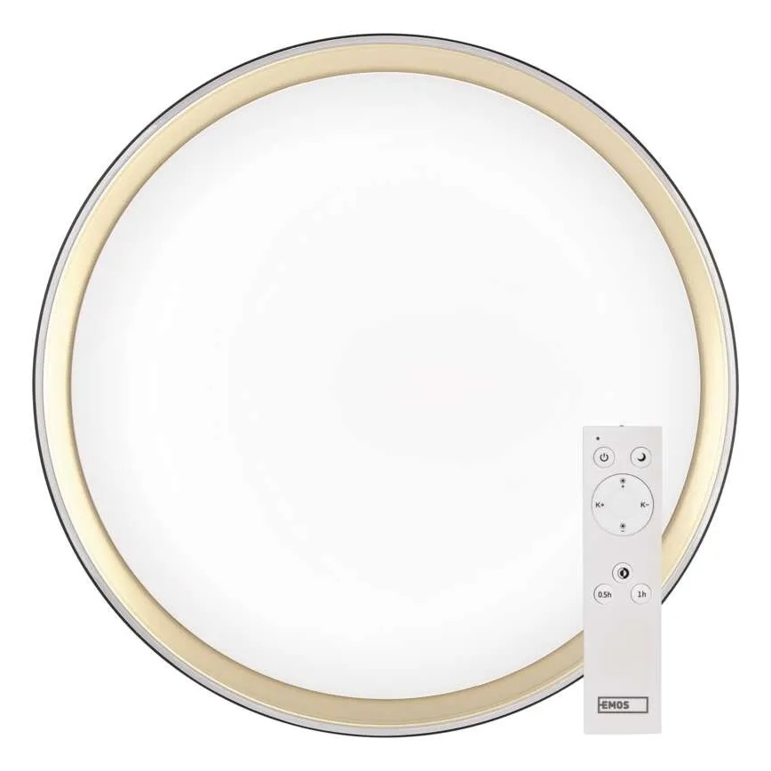 LED Stmievateľné stropné svietidlo ILVI LED/45W/230V 2700-6500K pr. 50 cm čierna/mosadz + diaľkové ovládanie