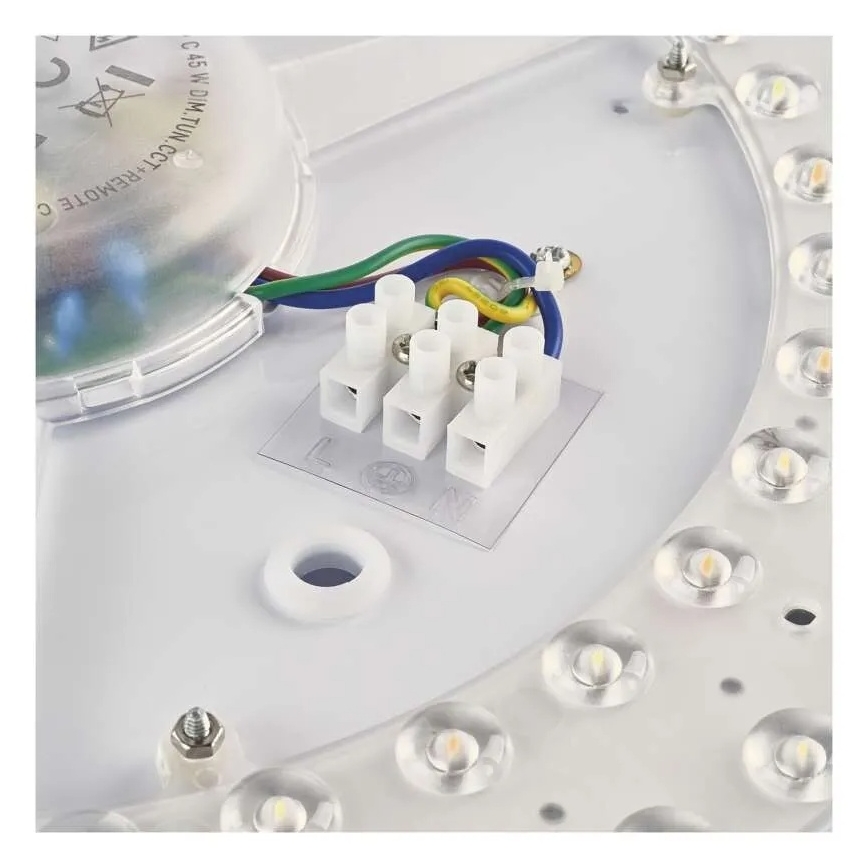 LED Stmievateľné stropné svietidlo ILVI LED/45W/230V 2700-6500K pr. 50 cm čierna/mosadz + diaľkové ovládanie