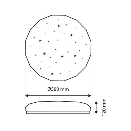 LED Stmievateľné stropné svietidlo INDUS LED/60W/230V 2700-6500K pr. 58 cm + diaľkové ovládanie