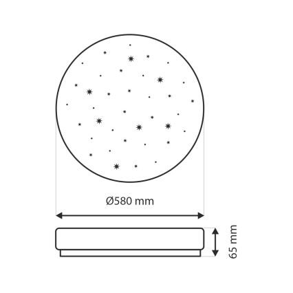 LED Stmievateľné stropné svietidlo IPOLY LED/60W/230V 2700-6500K pr. 58 cm + diaľkové ovládanie