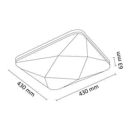 LED Stmievateľné stropné svietidlo KASTOR na diaľkové ovládanie LED/72W/230V