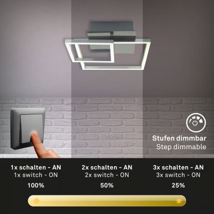 LED Stmievateľné stropné svietidlo LED/12W/230V 3000K matný chróm