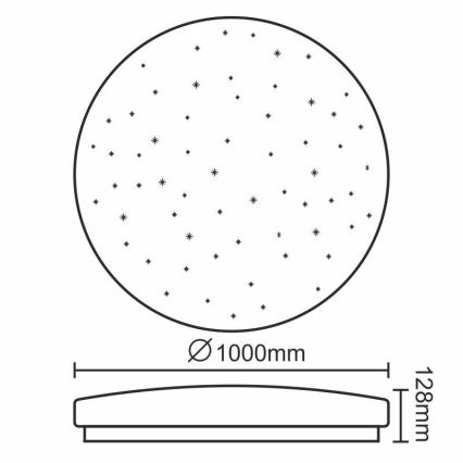 LED Stmievateľné stropné svietidlo LED/150W/230V + diaľkové ovládanie