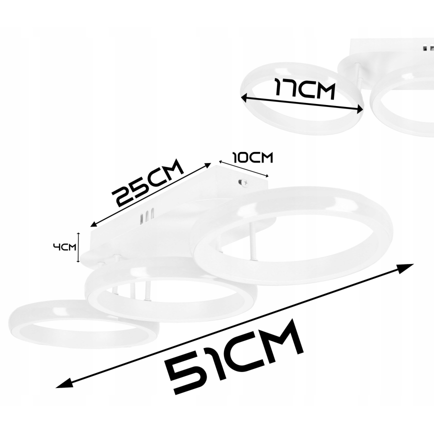 LED Stmievateľné stropné svietidlo LED/30W/230V 3000-6500K biela Wi-Fi Tuya + diaľkové ovládanie