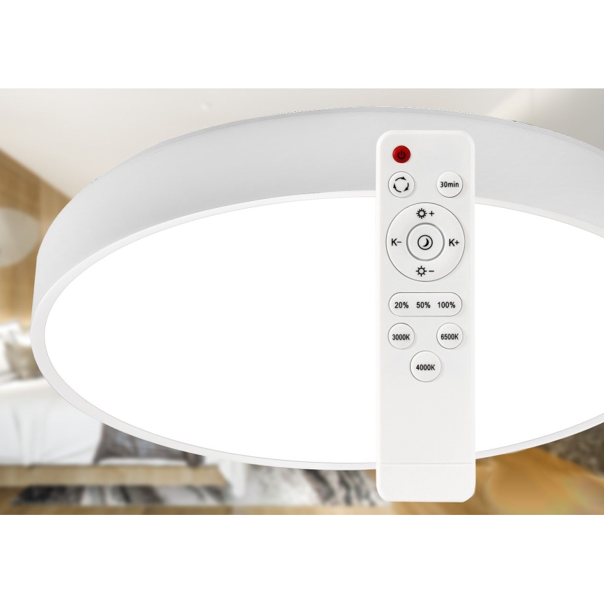 LED Stmievateľné stropné svietidlo LED/30W/230V 3000-6500K pr. 30 cm biela + diaľkové ovládanie