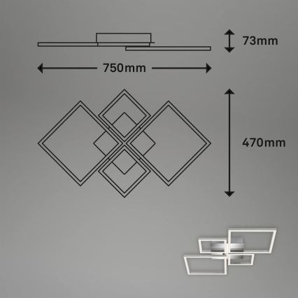 LED Stmievateľné stropné svietidlo LED/42W/230V 3000K matný chróm