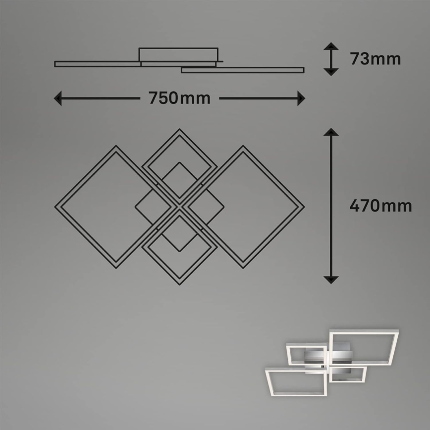 LED Stmievateľné stropné svietidlo LED/42W/230V 3000K matný chróm
