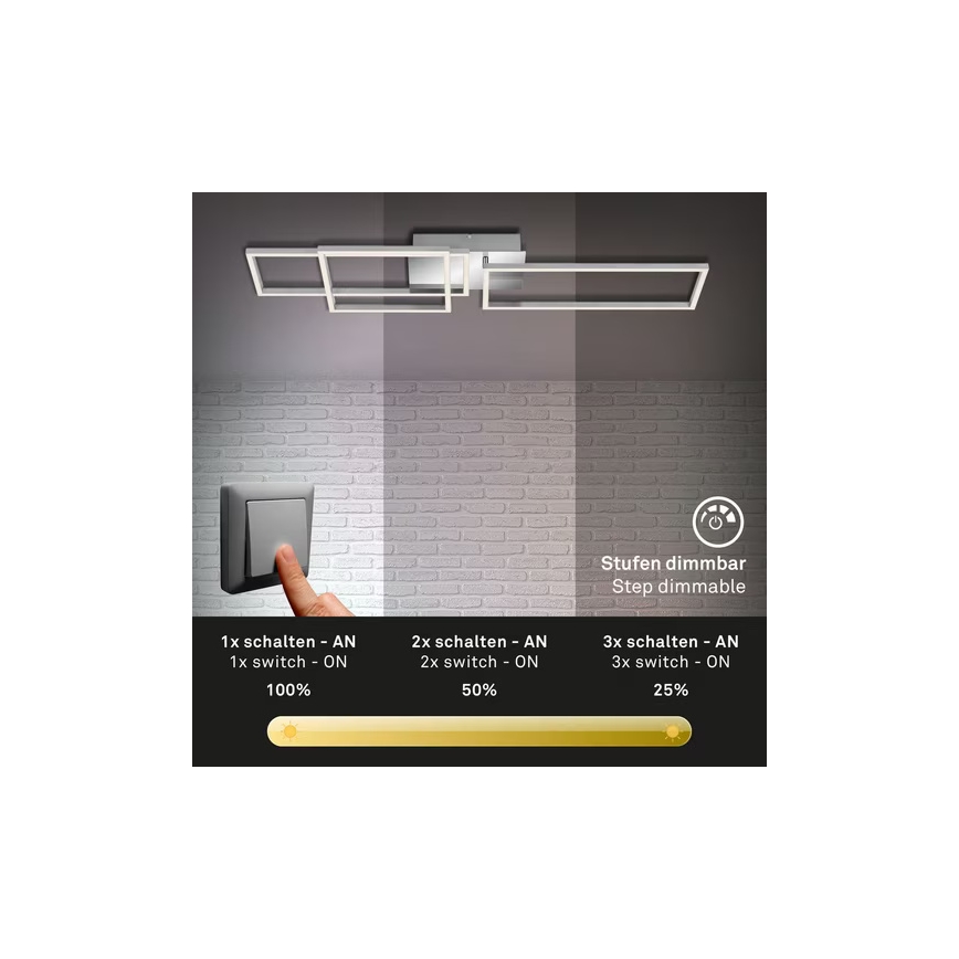 LED stmievateľné stropné svietidlo LED/42W/230V 3000K matný chróm