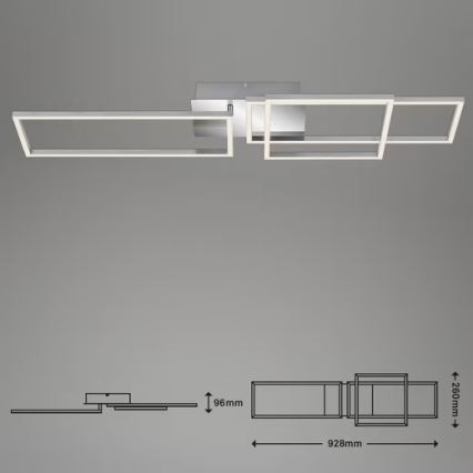 LED stmievateľné stropné svietidlo LED/42W/230V 3000K matný chróm