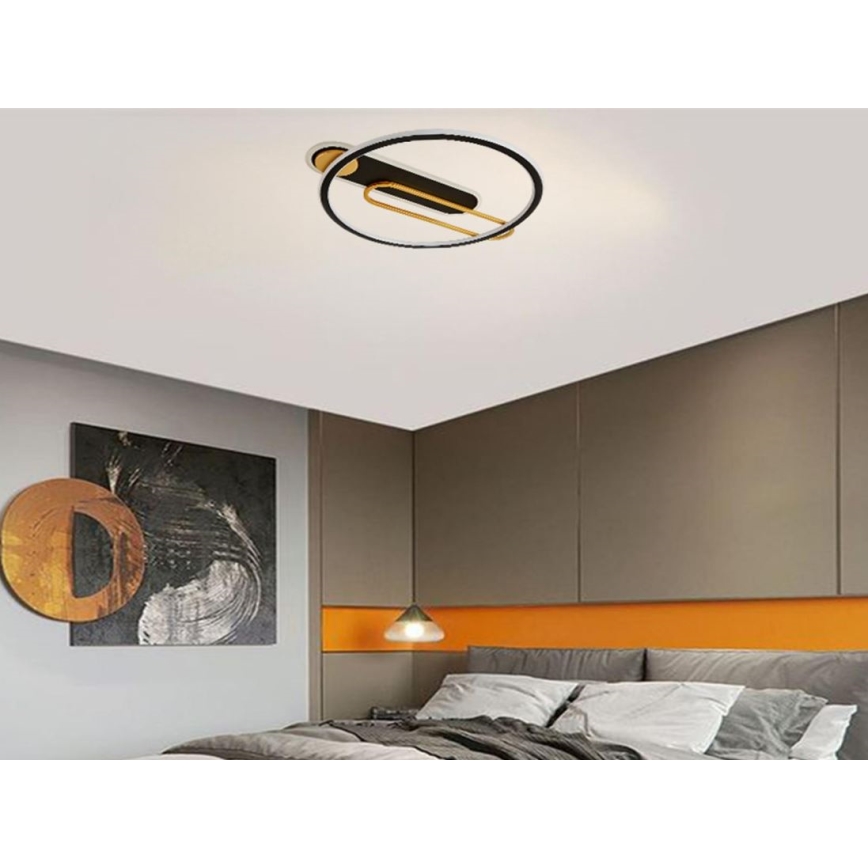 LED Stmievateľné stropné svietidlo LED/60W/230V 3000-6500K čierna + diaľkové ovládanie