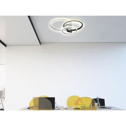 LED Stmievateľné stropné svietidlo LED/70W/230V 3000-6500K biela/čierna + diaľkové ovládanie