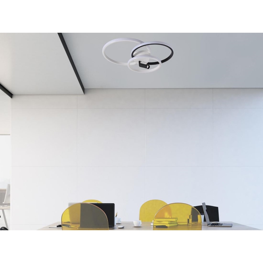 LED Stmievateľné stropné svietidlo LED/70W/230V 3000-6500K biela/čierna + diaľkové ovládanie