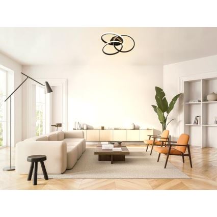 LED Stmievateľné stropné svietidlo LED/70W/230V 3000-6500K čierna + diaľkové ovládanie