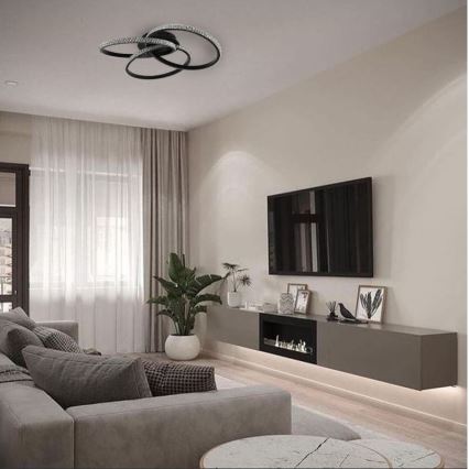 LED Stmievateľné stropné svietidlo LED/70W/230V 3000-6500K čierna + diaľkové ovládanie