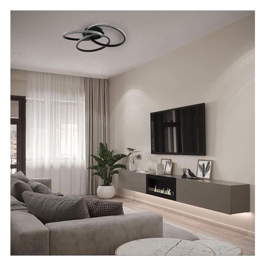 LED Stmievateľné stropné svietidlo LED/70W/230V 3000-6500K čierna + diaľkové ovládanie