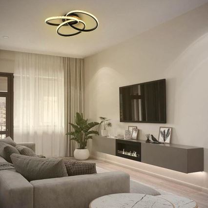 LED Stmievateľné stropné svietidlo LED/70W/230V 3000-6500K čierna + diaľkové ovládanie