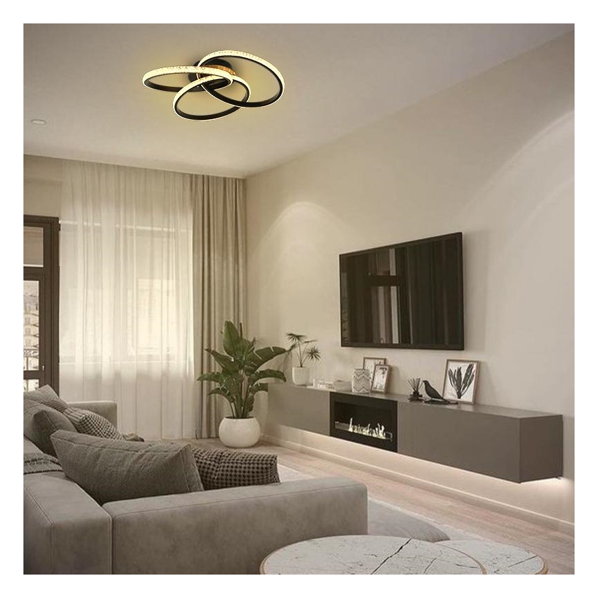 LED Stmievateľné stropné svietidlo LED/70W/230V 3000-6500K čierna + diaľkové ovládanie