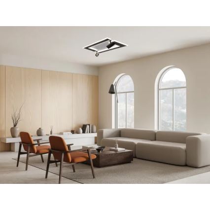 LED Stmievateľné stropné svietidlo LED/80W/230V 3000-6500K čierna + diaľkové ovládanie
