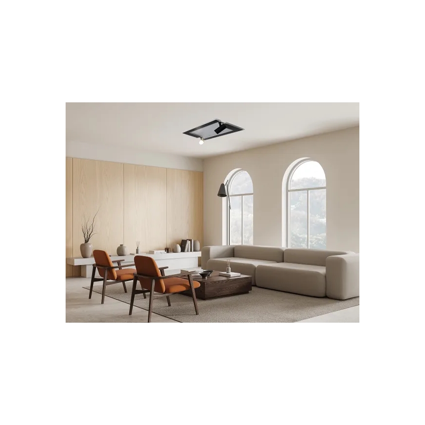 LED Stmievateľné stropné svietidlo LED/80W/230V 3000-6500K čierna + diaľkové ovládanie