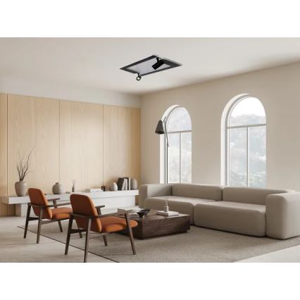 LED Stmievateľné stropné svietidlo LED/80W/230V 3000-6500K čierna + diaľkové ovládanie