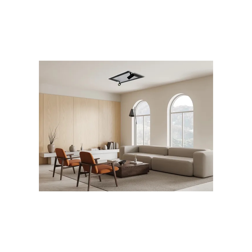 LED Stmievateľné stropné svietidlo LED/80W/230V 3000-6500K čierna + diaľkové ovládanie