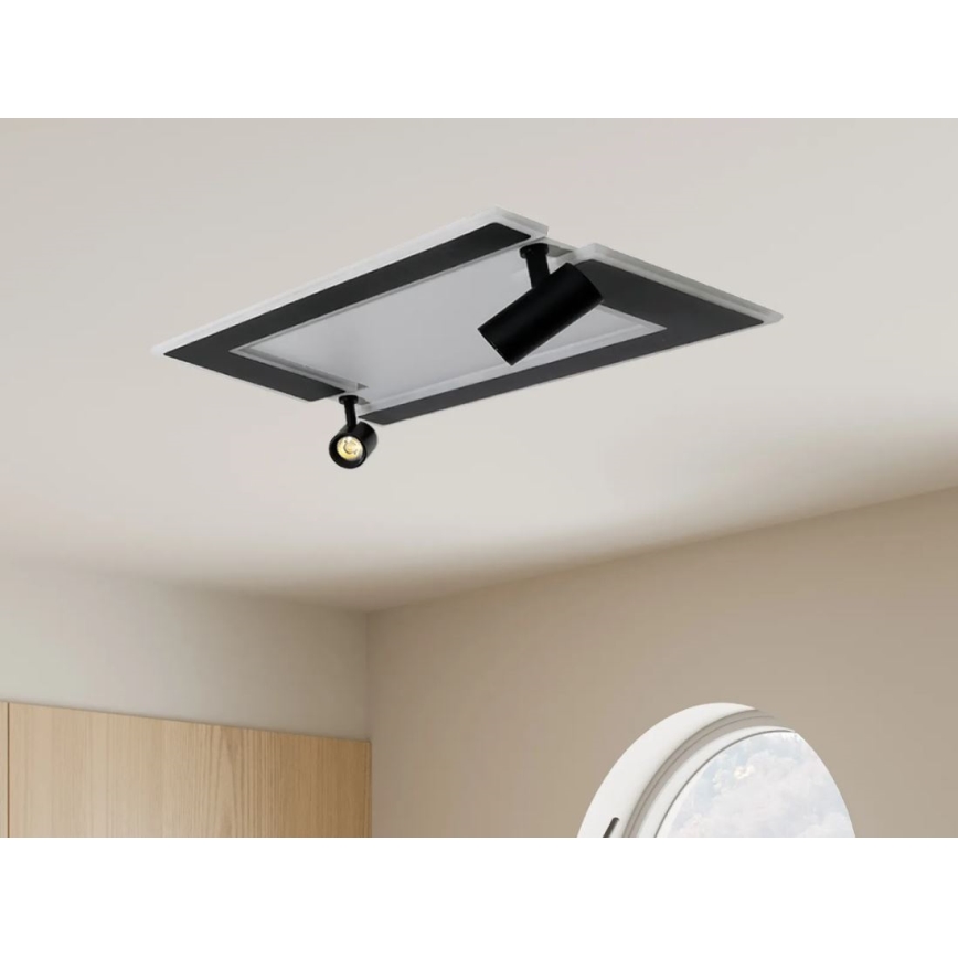 LED Stmievateľné stropné svietidlo LED/80W/230V 3000-6500K čierna + diaľkové ovládanie