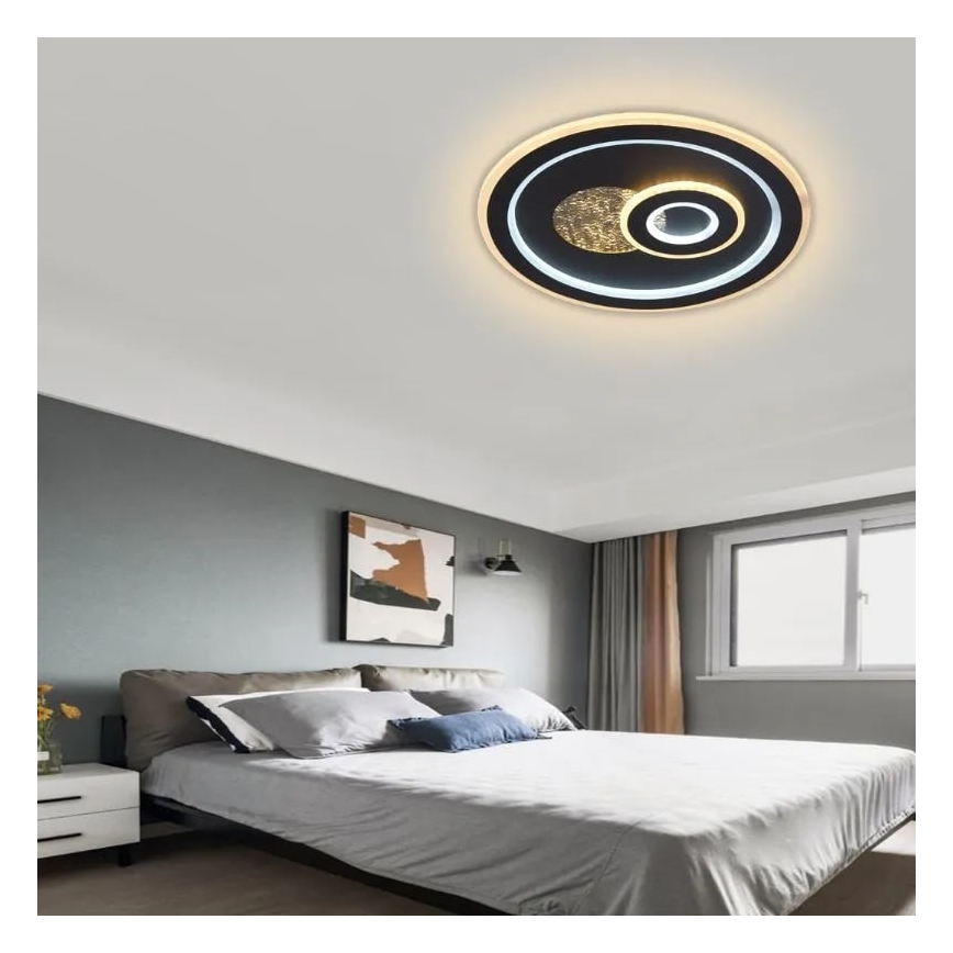 LED Stmievateľné stropné svietidlo LED/95W/230V 3000-6500K čierna + diaľkové ovládanie