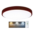 LED Stmievateľné stropné svietidlo LENA LED/60W/230V 3000-6500K dub + diaľkové ovládanie