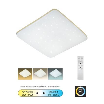 LED Stmievateľné stropné svietidlo MANA LED/36W/230V 2700-6500K 43x43 cm + diaľkové ovládanie