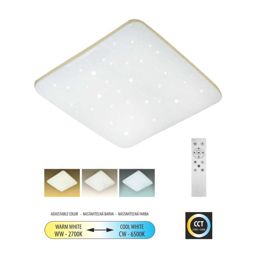 LED Stmievateľné stropné svietidlo MANA LED/60W/230V 2700-6500K 53x53 cm + diaľkové ovládanie