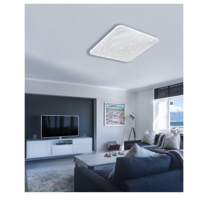 LED Stmievateľné stropné svietidlo NERIS LED/60W/230V 2700-6500K 53x53 cm + diaľkové ovládanie