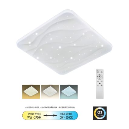 LED Stmievateľné stropné svietidlo NERIS LED/60W/230V 2700-6500K 53x53 cm + diaľkové ovládanie
