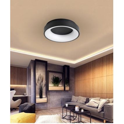 LED Stmievateľné stropné svietidlo NOVA LED/54W/230V 3000-6500K čierna + diaľkové ovládanie