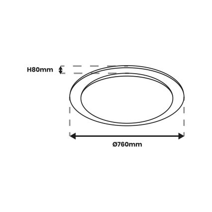 LED Stmievateľné stropné svietidlo ONTARIO LED/80W/230V 3000-6000K + diaľkové ovládanie