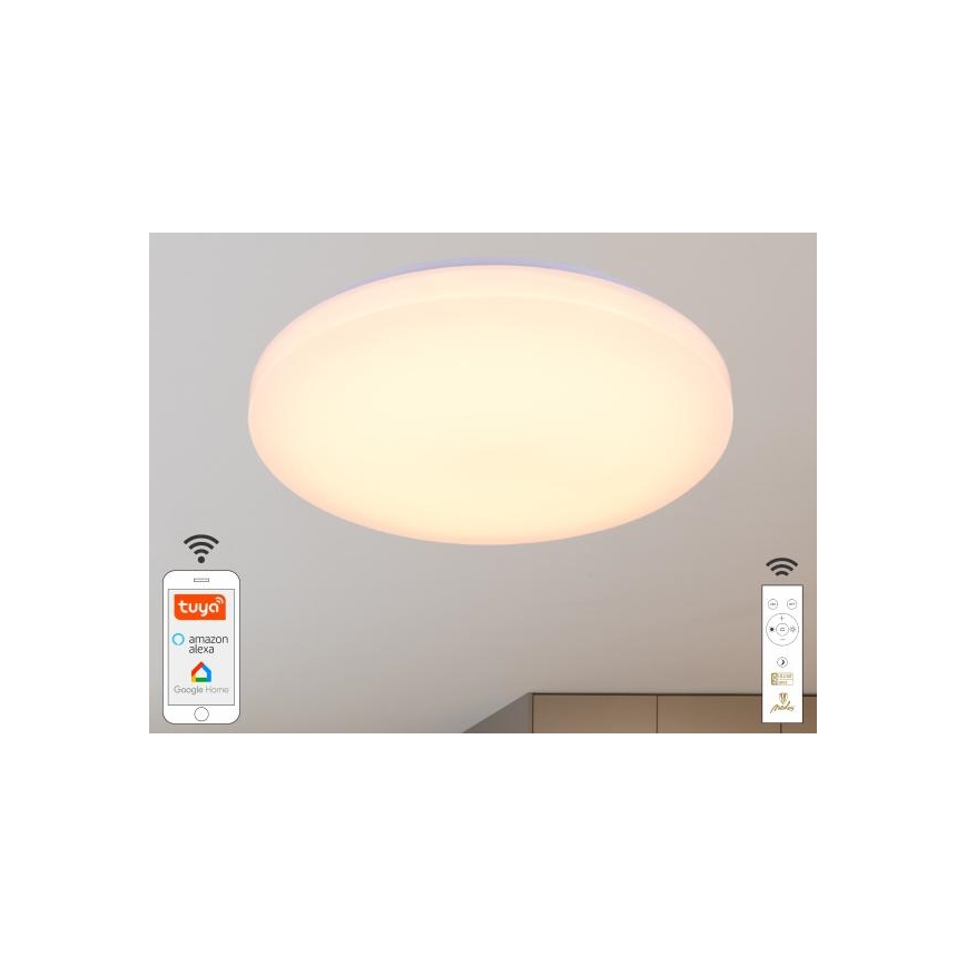 LED Stmievateľné stropné svietidlo OPAL LED/48W/230V 2700-6500K Wi-Fi Tuya biela + diaľkové ovládanie
